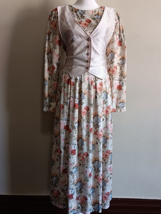 Vintage Dresses & Skirts - 70s Handmade Floral Fairytale Dress, Approx. Sz M, Vintage Whimsical Fairycore